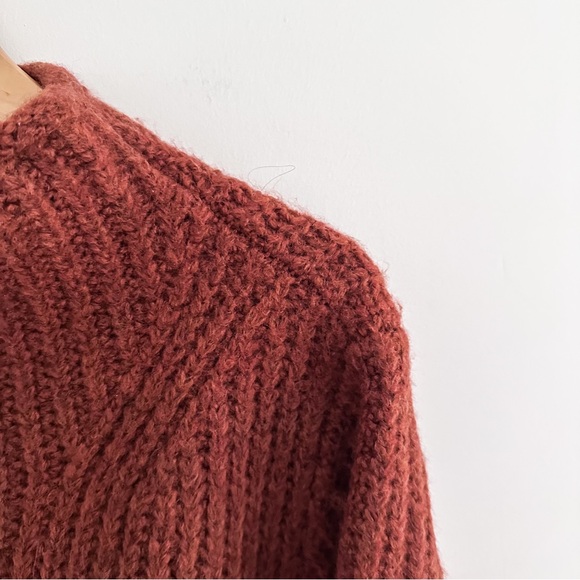 Madewell Chunky Oversized Sweater Rust Colored Cozy Cottage Cabin Core Size XL - Picture 5 of 7